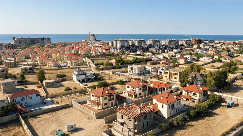 Olivia Village на переднем плане, за ним Sea Breeze и Каспий
